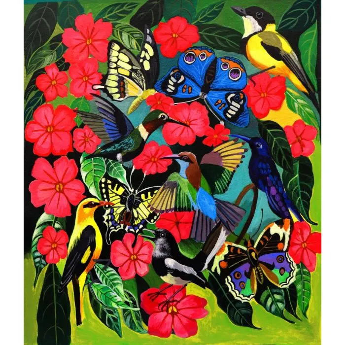 Blooming by Shilpa Dutta, acrylic on canvas, landscape, sea and sky