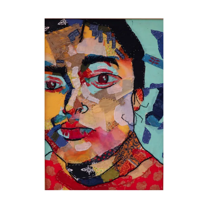 Untitled by Moushmi Mahato, stitch on cloth, girl