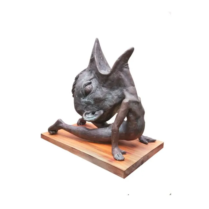 Hungry Bird by Rakesh Sadhak, bronze, animal