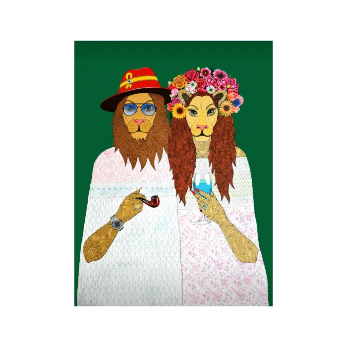 Royal couple by Ramu Das, mix media on canvas, people and portraits