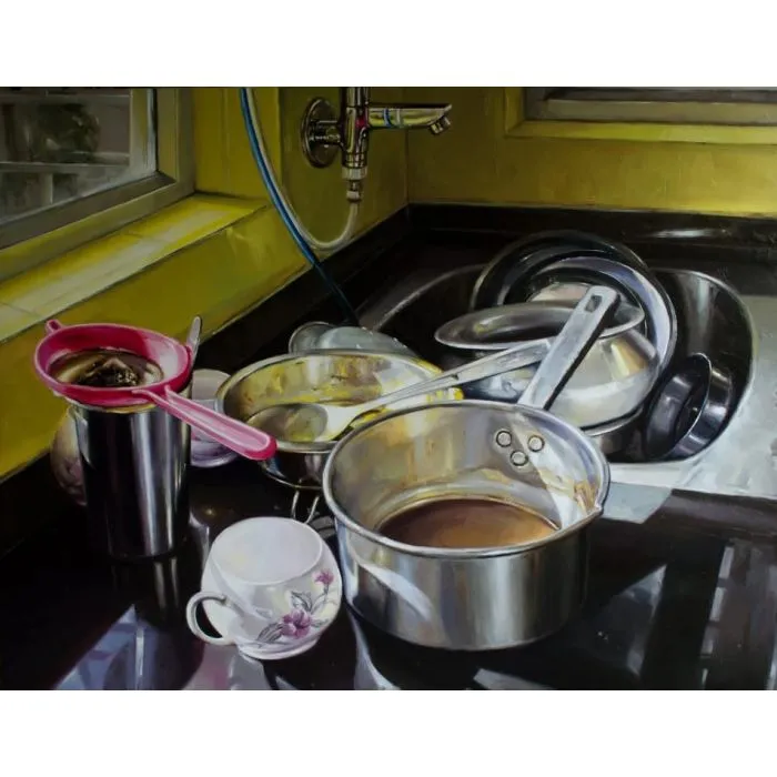 Kitchen by Dhananjoy Ghosh, oil, still life