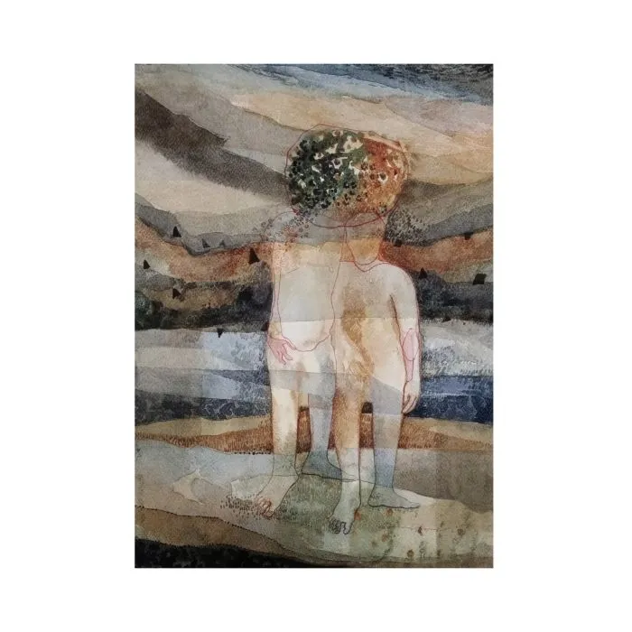 Layers by Kartick Pal, watercolour on paper, nude