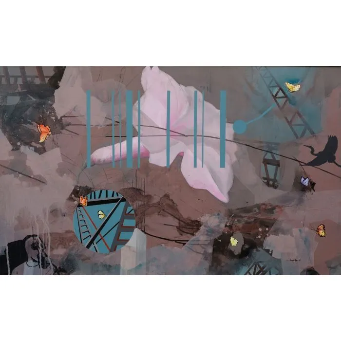 Fight For Defensive Existence by Puspen Roy, acrylic on canvas, architecture and cityscapes
