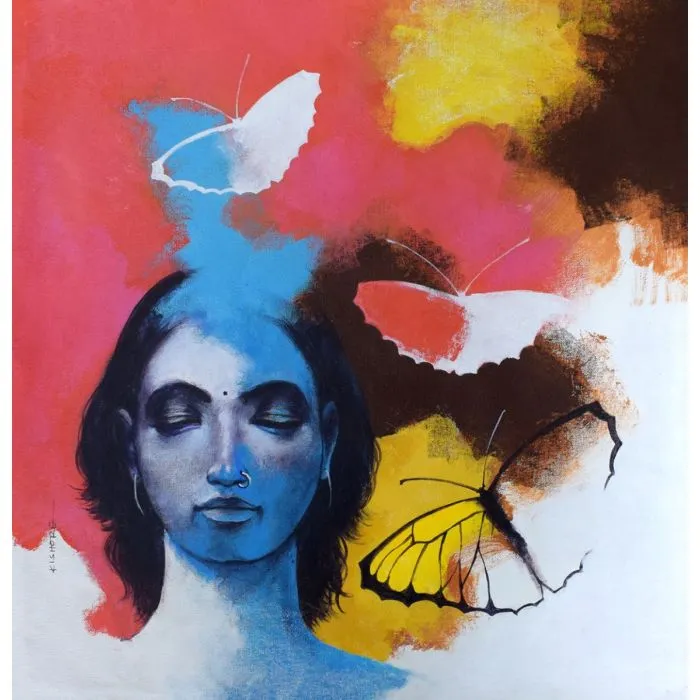 Freedom Of Beauty 20 by Kishore Pratim Biswas, acrylic, nude