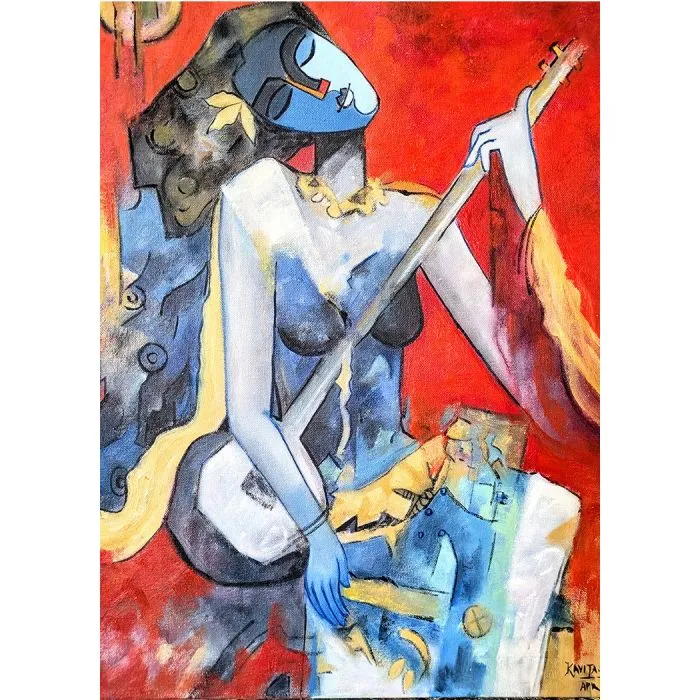 Mantramughdha by Kavita Tambolkar, oil on canvas, still life