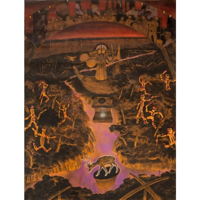 Untitled 6 by David Malaker, mix media on paper, religious