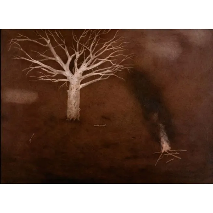 The tree by Chandra Bhattacharjee, acrylic on canvas, still life