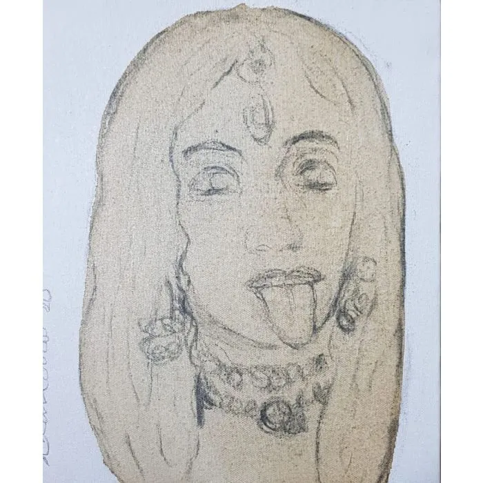 Untitled (Maa Kali) by Chandra Bhattacharjee, mix media on canvas, religious