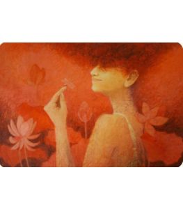 Girl Picking Lotus Flowers