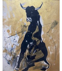 Bull in Motion by Sunil Das.