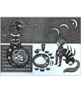 Lady With Cat by Bhaskar Lahiri