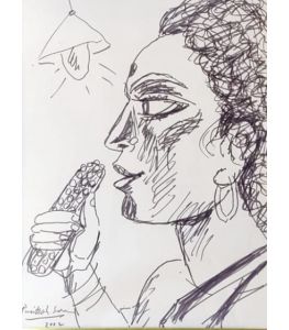 Woman Eating Corn by Paritosh Sen.