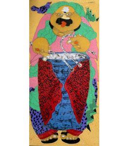 Babu playing the Dhaak