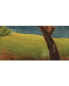 Landscape
Earth color on Rice paper pasted o Canvas.