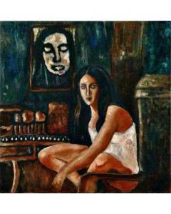 Girl and her ghost by artist Deep Sekhar Chakraborty.