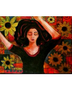 The sunflower girl by artist Deep Sekhar Chakraborty.