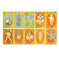 10 paintings of series Dashawtar by Manisha Srivastava.