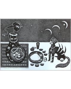 Lady With Cat by Bhaskar Lahiri