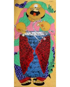 Babu playing the Dhaak