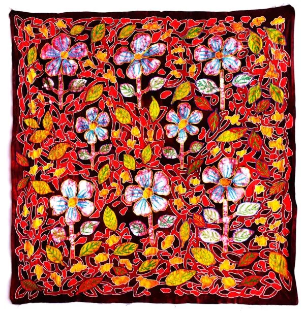 Spring by Shilpa Dutta, stitch on cloth, landscape, sea and sky