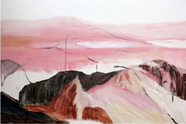 Speak in the Echoes by Sujata Kar Saha, oil on canvas, landscape, sea and sky