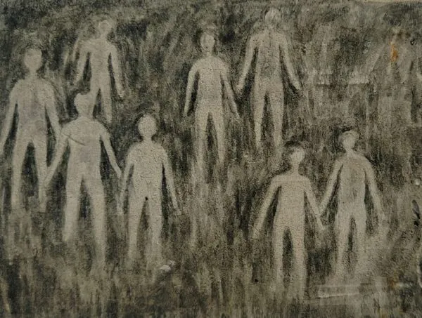 Untitled by Pravakar Ghosh, mix media on paper, people and portraits