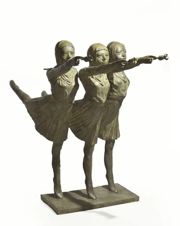 Three Girls by Tapas Biswas, bronze, people and portraits