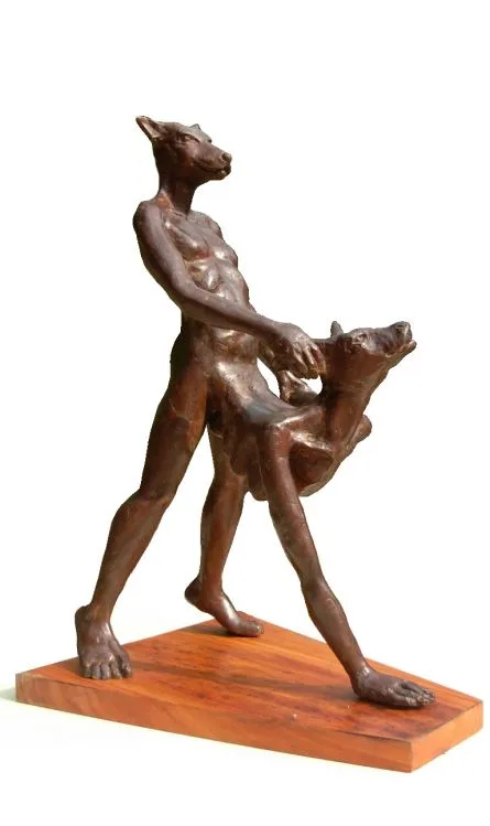 Beast by Rakesh Sadhak, bronze, people and portraits