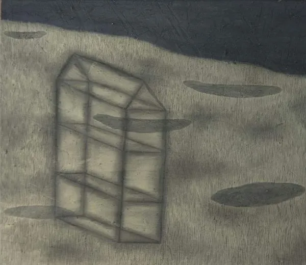 Alone by Pravakar Ghosh, mix media on paper, landscape, sea and sky