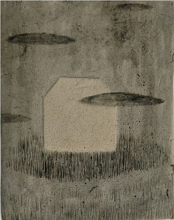 Untitled by Pravakar Ghosh, mix media on paper, landscape, sea and sky