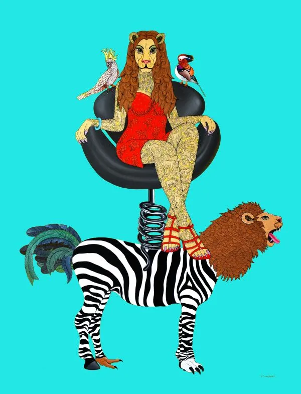 I Am Queen by Bandana Kumari, mix media on canvas, people and portraits
