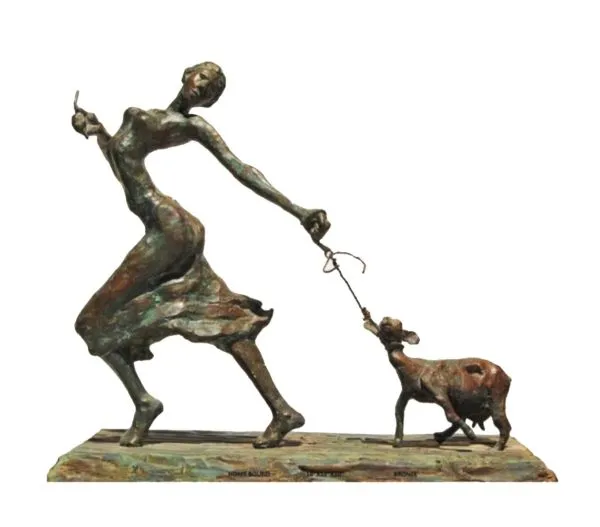Home Bound by Chaitali De Chanda, bronze, people and portraits