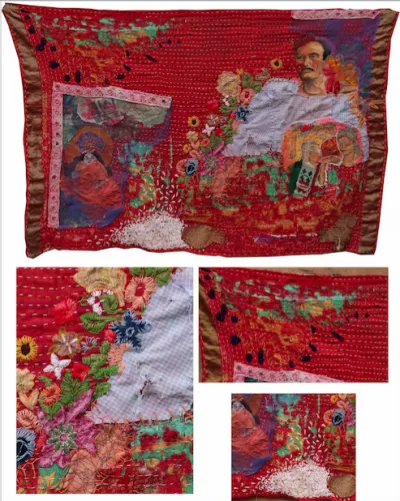 Home by Moushmi Mahato, mix media on cloth, people and portraits
