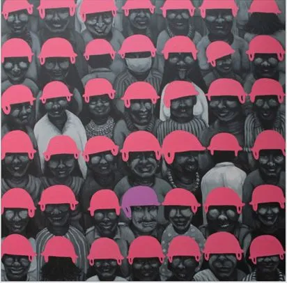 Pinky Protection by Pritam Das, mix media on canvas, people and portraits