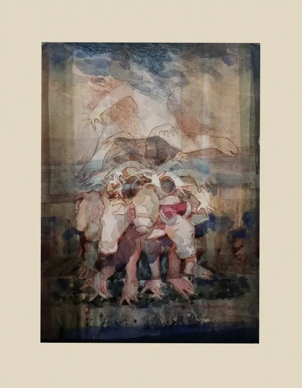 Cloudy by Kartick Pal, watercolour on paper, people and portraits