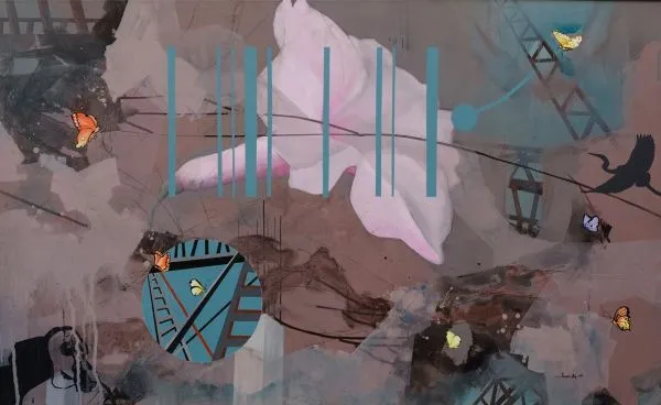 Fight For Defensive Existence by Puspen Roy, acrylic on canvas, architecture and cityscapes