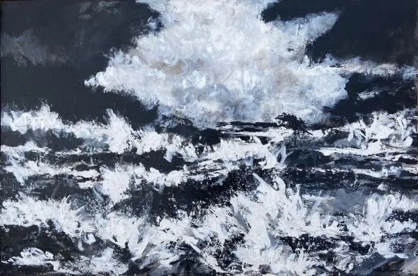 Ramsgate,Storm Approaching by Vinayak Pasricha, acrylic on canvas, landscape, sea and sky