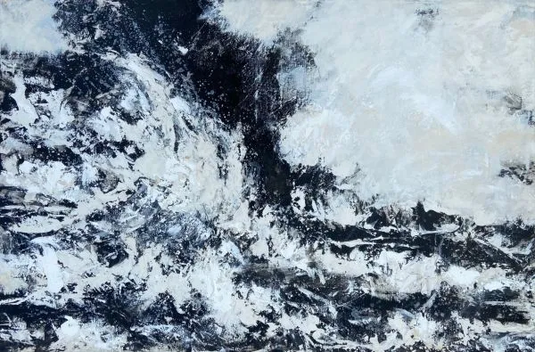 North Sea Roaring by Vinayak Pasricha, acrylic on canvas, landscape, sea and sky