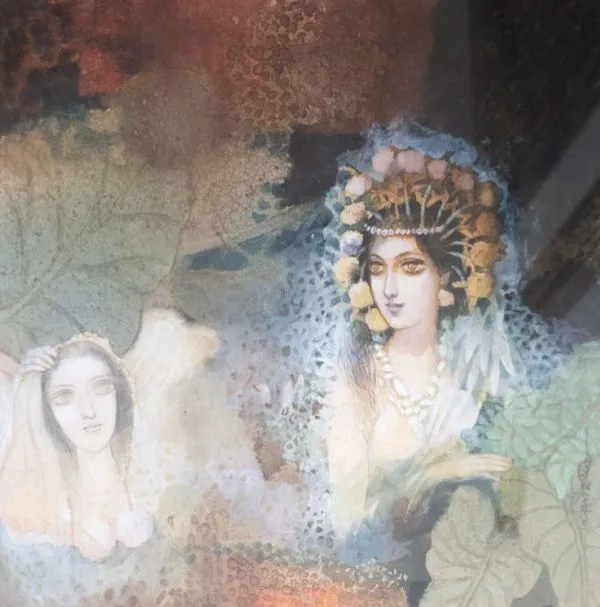 Nayika by Monoj Mitra, mix media on paper, people and portraits