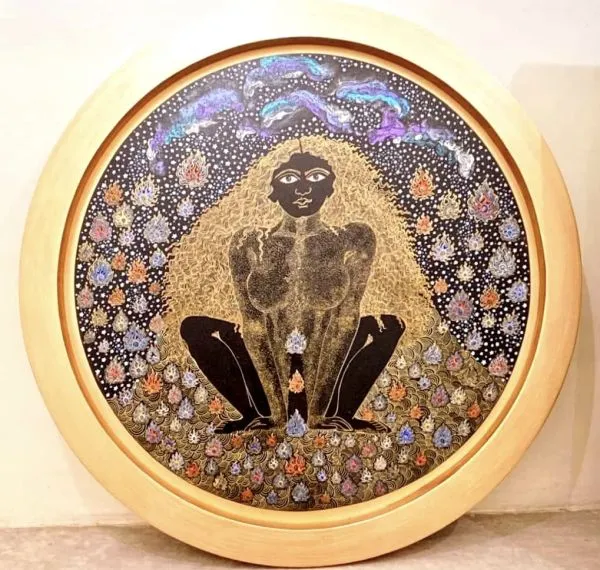 Dharti by Seema Kohli, mix media on canvas, nude