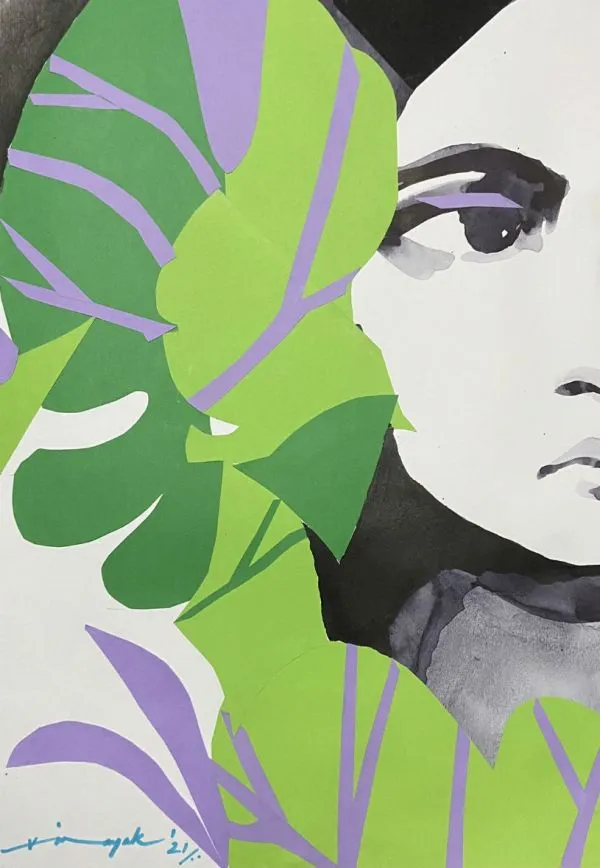 Spring by Vinayak Pasricha, mix media on paper, people and portraits