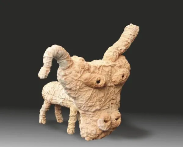 Animal-V by Debojit Roy, terracotta, animal