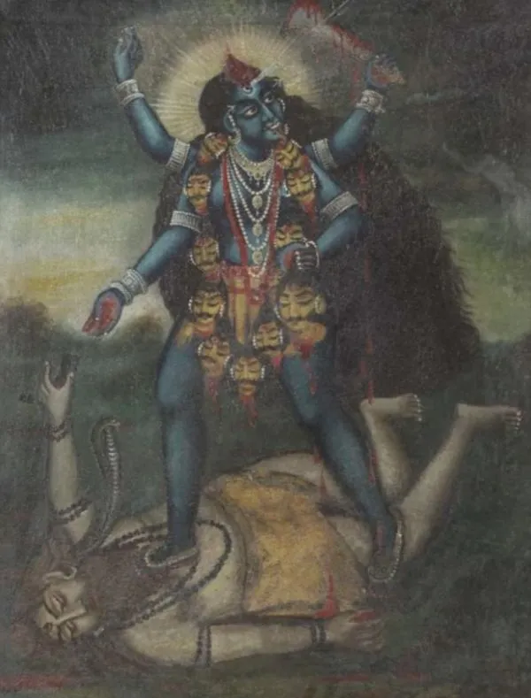 Maha Kali, oil on canvas, religious