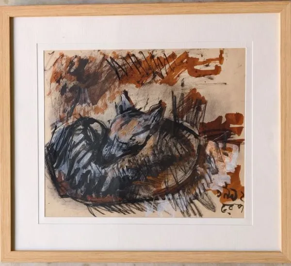 Untitled (Animal) by Reba Hore, mix media on paper, still life
