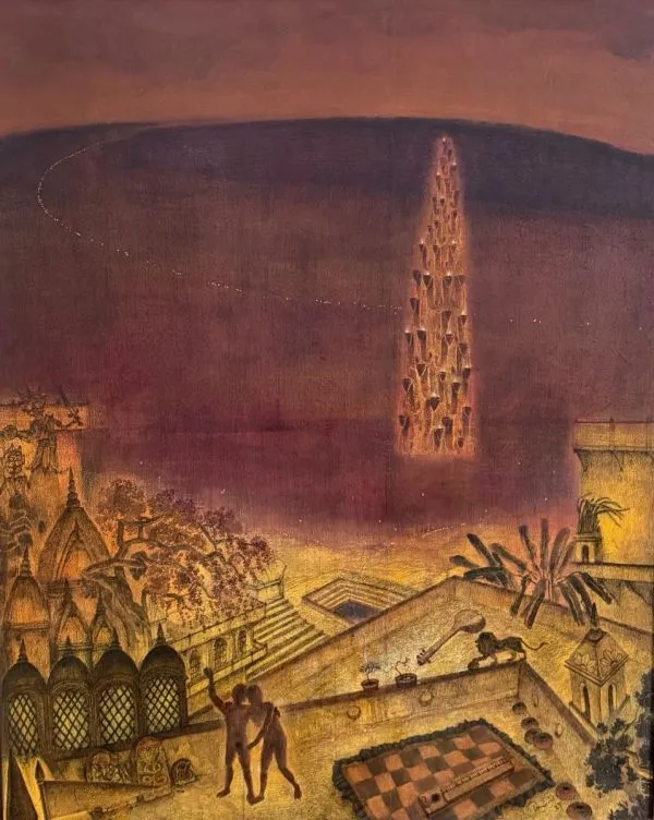 Untitled 5 by David Malaker, mix media on paper, religious
