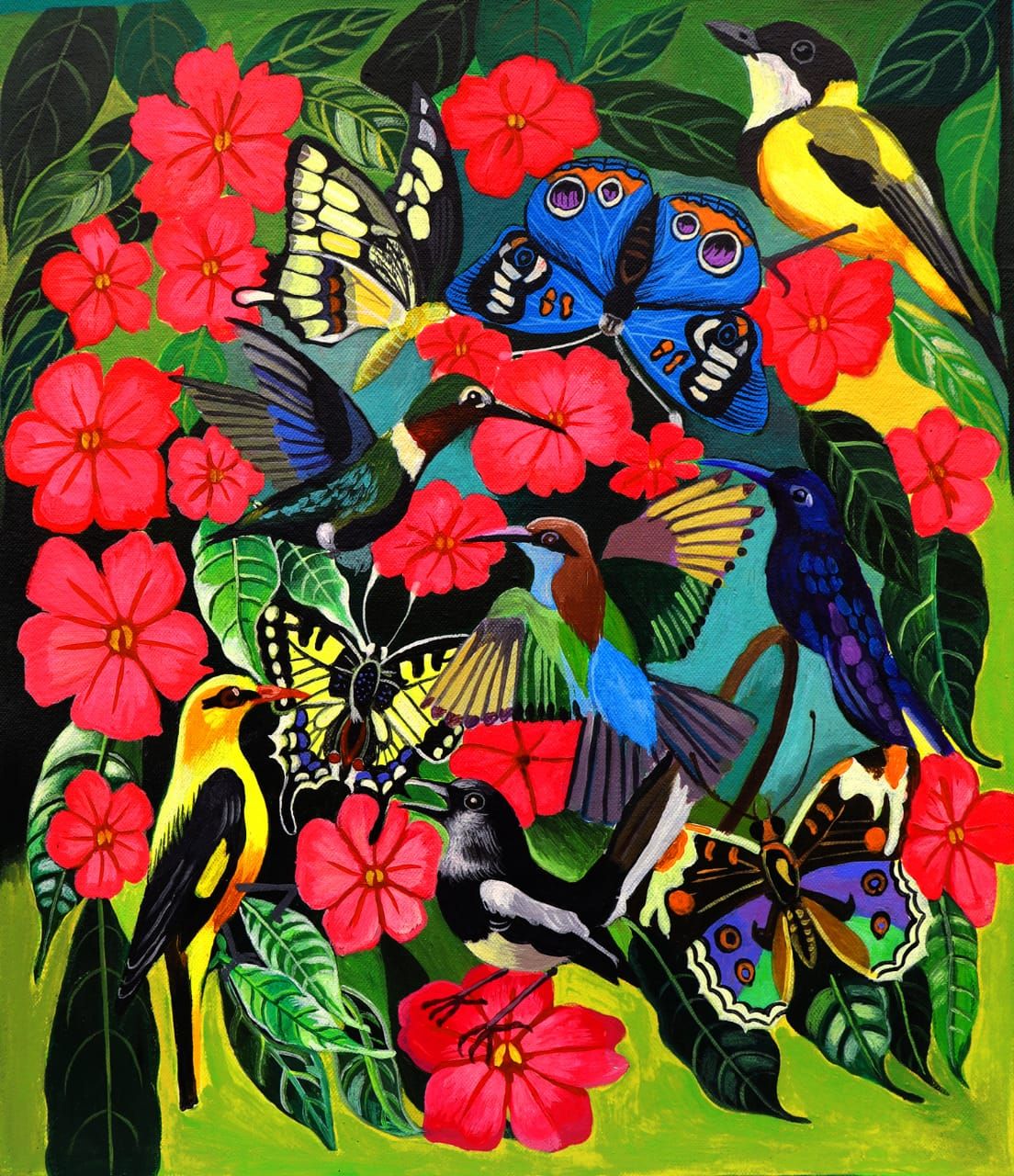 Blooming by Shilpa Dutta, acrylic on canvas, landscape, sea and sky