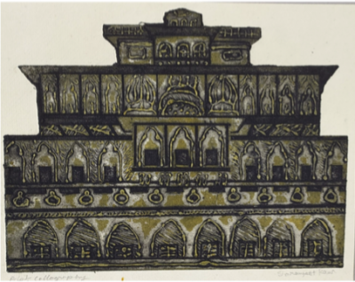 Bygone Age by Simranjeet Kaur, print on paper, architecture and cityscapes