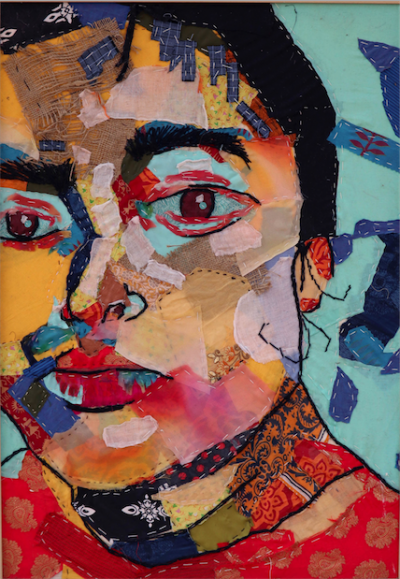 Untitled by Moushmi Mahato, stitch on cloth, girl