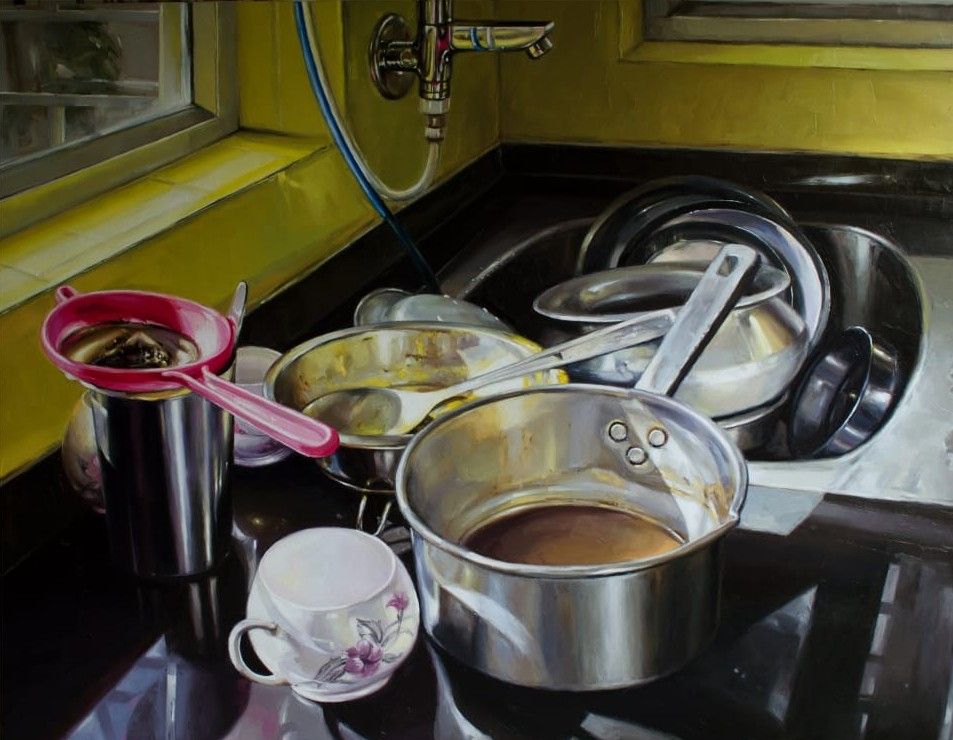 Kitchen by Dhananjoy Ghosh, oil, still life