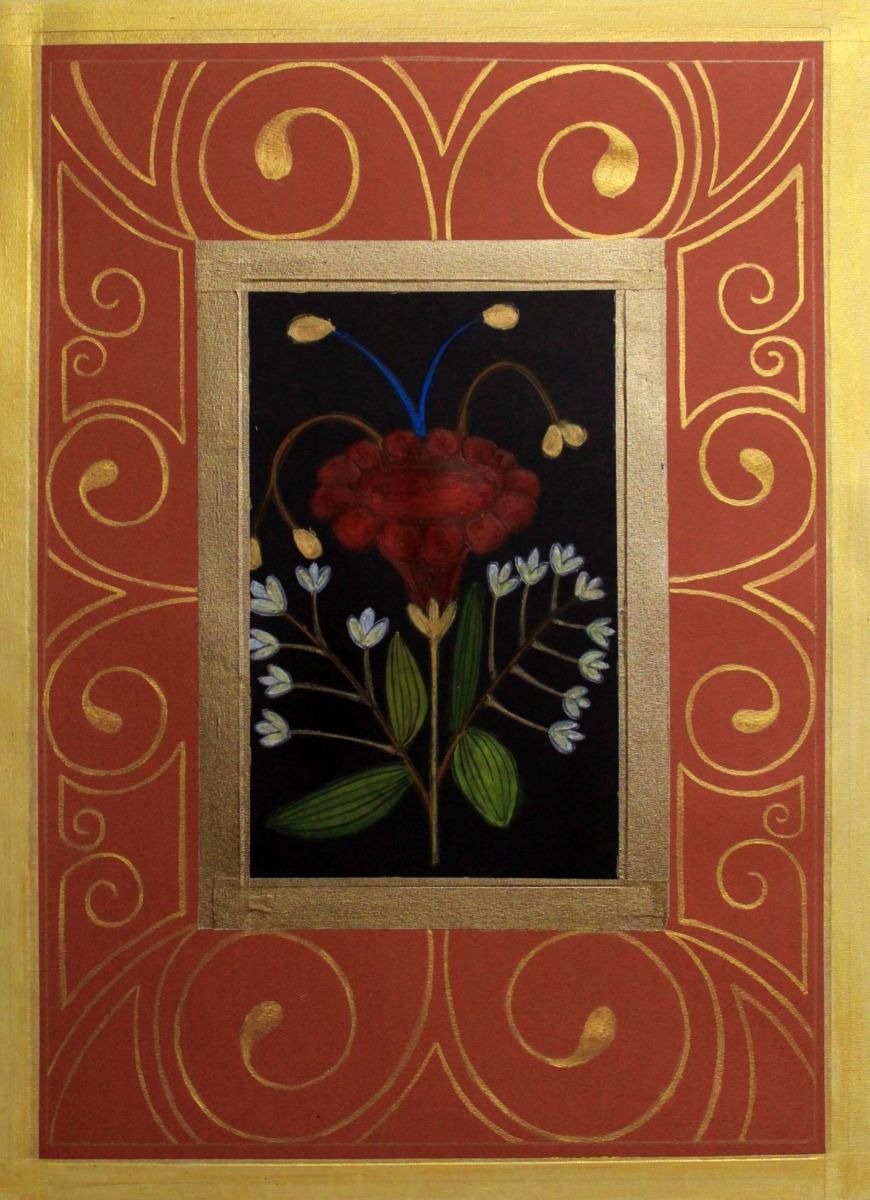 Flower 1 by Anirban Mishra, mix media on paper, flower
